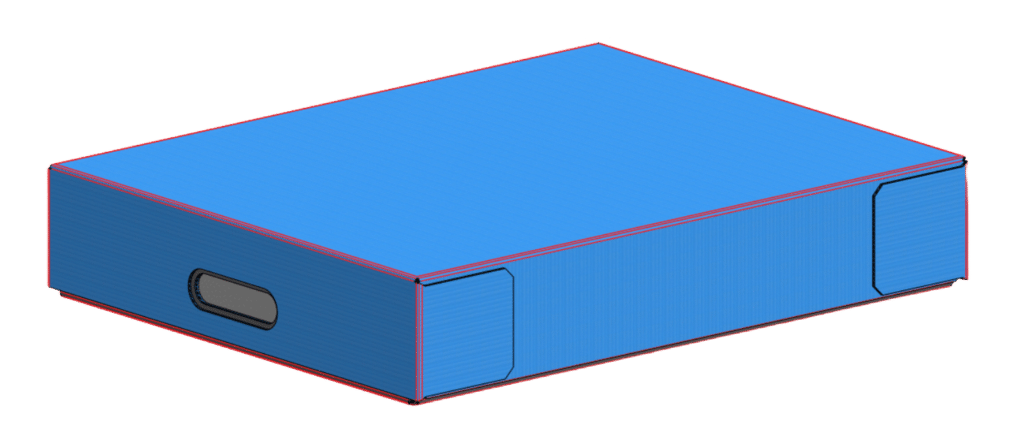 Blue storage box, 135x10x3 inches, perfect for organizing and decluttering your space.