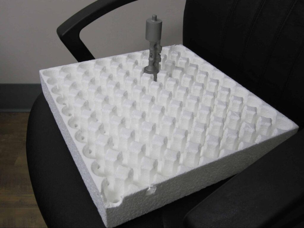 Innovative foam dunnage for efficient storage.