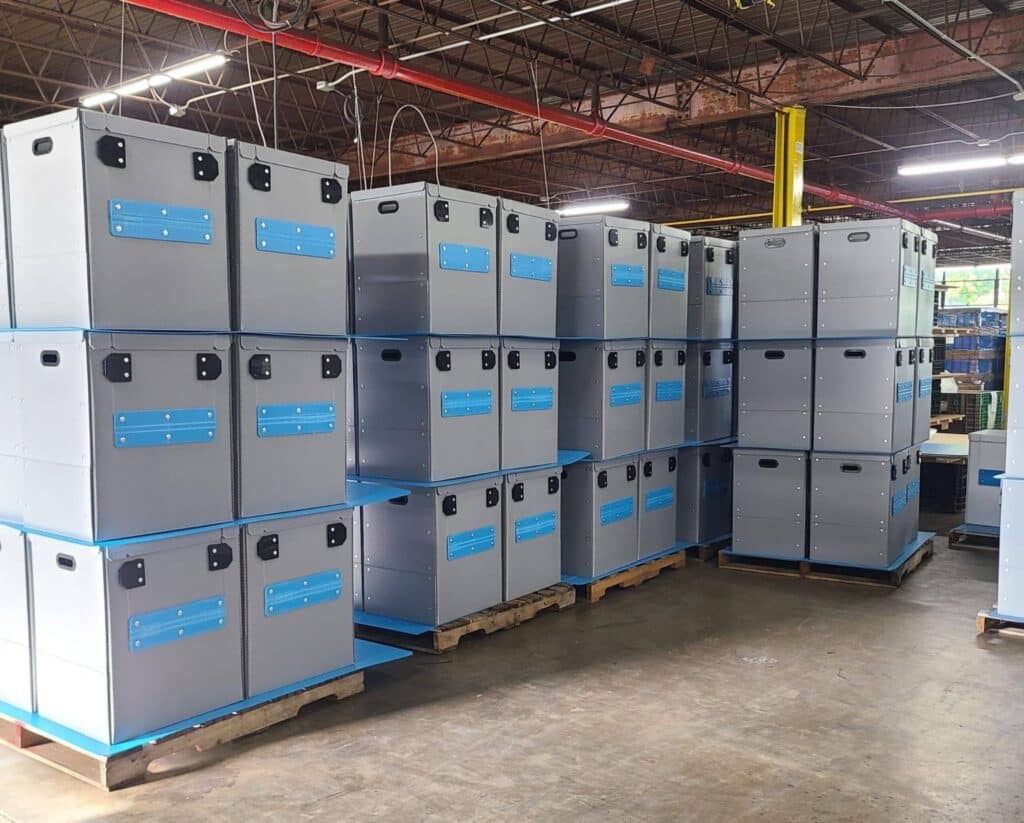Efficiently stacked storage containers for organized spaces and easy access.