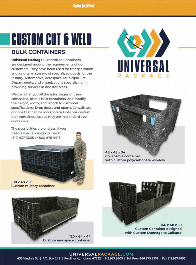 Custom bulk containers for military, aerospace, and specialized transportation needs.