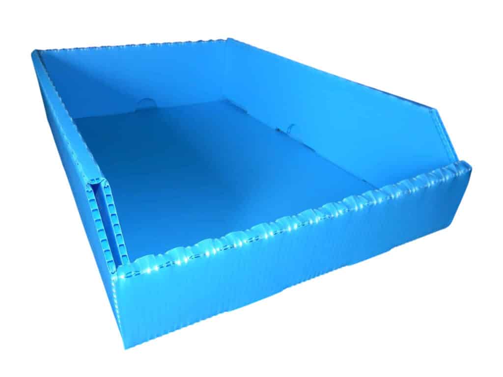 Blue storage container for organizing and storing various items efficiently.