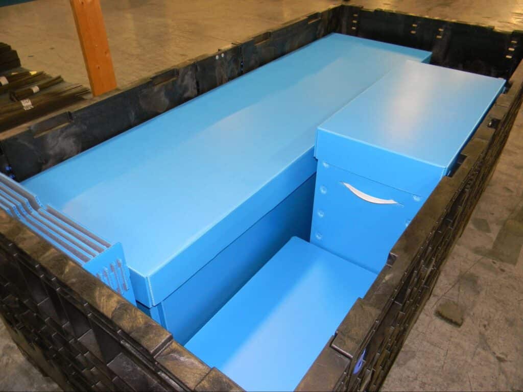 Versatile blue storage solutions for safe product storage and shipping