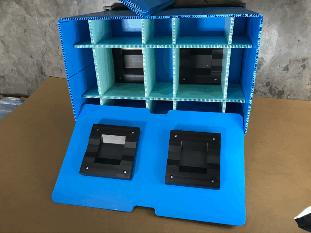 Multi-compartment blue tool organizer for efficient equipment storage.