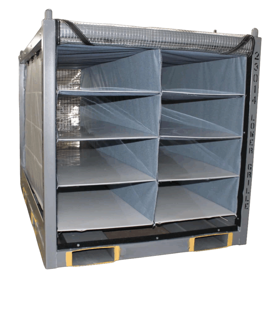 Versatile lower grille attachment for organized storage and easy access in commercial applications.