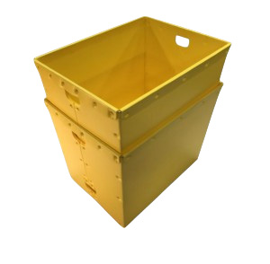 Durable yellow storage bins for organization and efficient space-saving solutions.