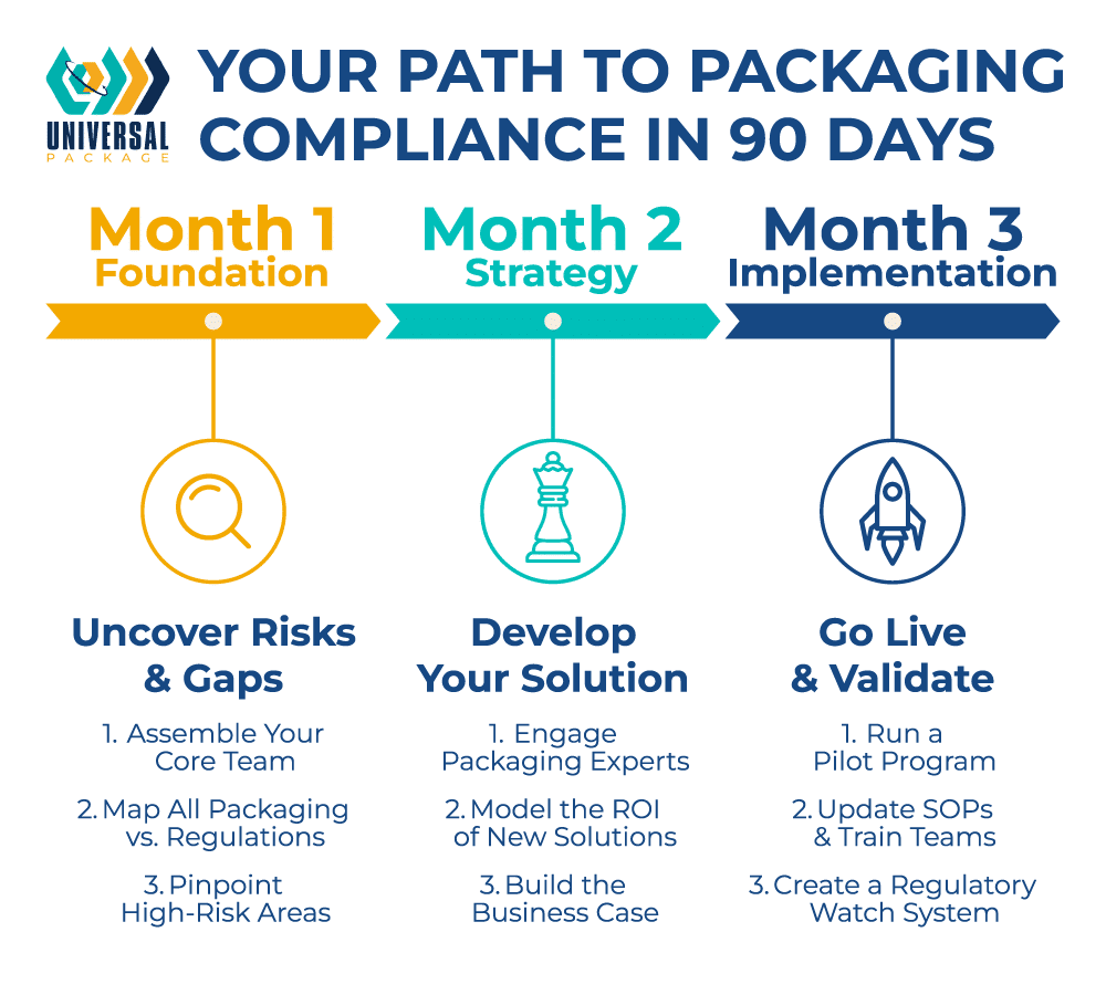 Path to packaging compliance: uncover risks, develop strategies, and implement in 90 days.