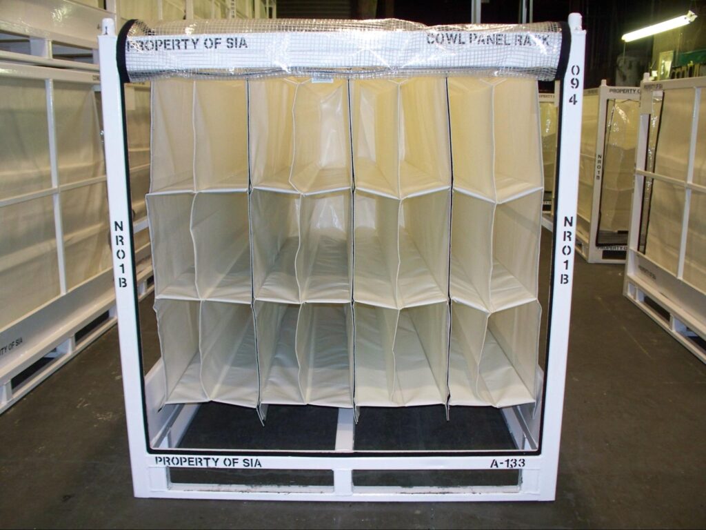 Industrial storage rack designed for organized material handling and efficient space utilization.
