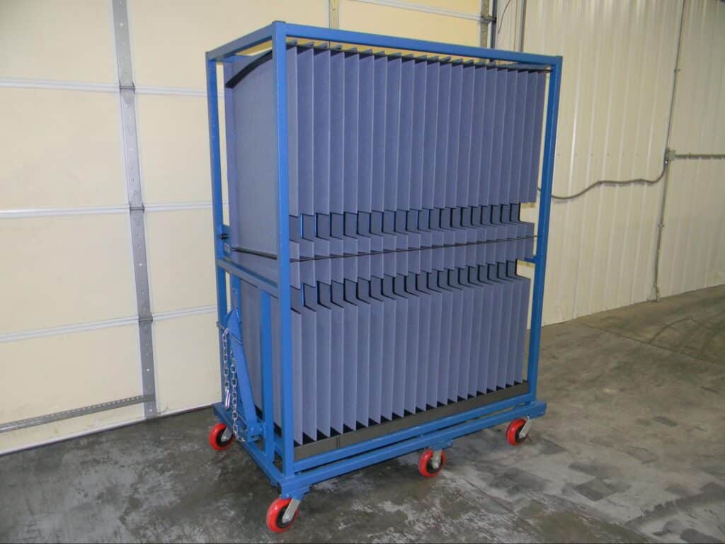 Mobile storage cart for efficient organization and easy access to items.