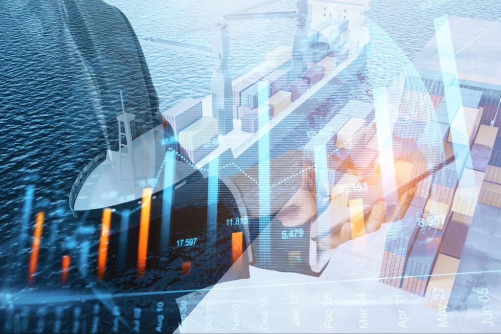 Global shipping trends analyzed with data visualization and logistics insights.